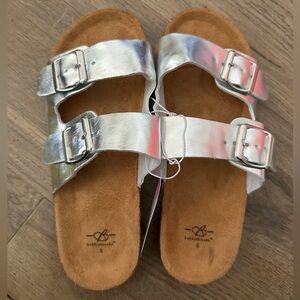 Bobbie Brooks Metallic Silver Sandals